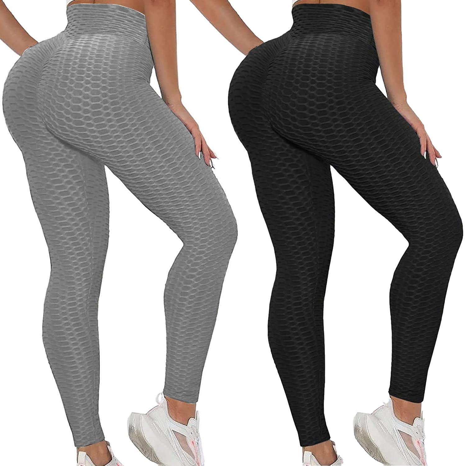 2 Pack Women High Waisted Ruched Butt 