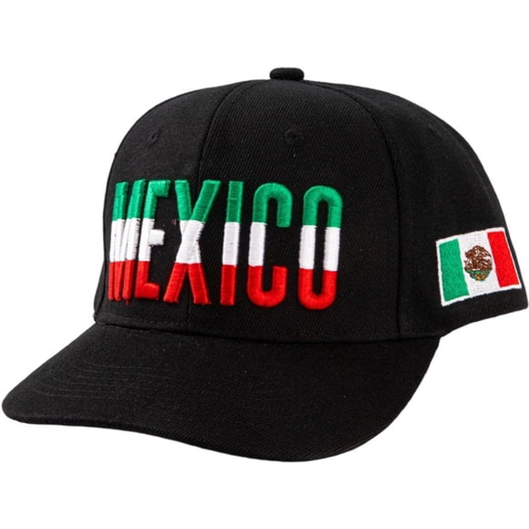 Jiibva Mexican Embroidered Baseball Cap Unisex Mexican Flag Hip Hop Hat Mexican Outdoor Recreational Sports Cap