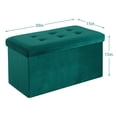 thumbnail image 7 of VECELO 30'' Rectangle Folding Storage Ottoman Footrest, Tufted Velvet Footstool Box, Green, 7 of 7