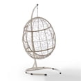 thumbnail image 6 of Afuera Living Coastal Wicker / Rattan Outdoor Hanging Egg Chair in Light Beige, 6 of 16