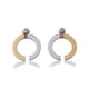 thumbnail image 1 of Aretes de oro 14k GIALLO Broquel GIALLO COLLECTION One de oro blanco y amarillo con circonia, 1 of 5