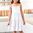 thumbnail image 6 of LEKWK Girls Tiered Casual Dress Sleeveless Spaghetti Strap Swing Sundress Lightweight Flowy Ruffle Dresses Summer Fashion Beach Vacation Boho Clothes 3-14Y, 6 of 8