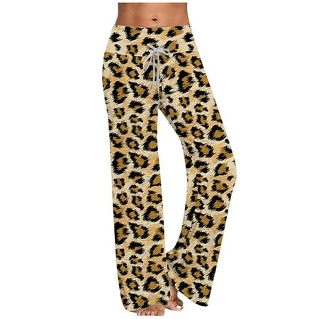 

Womens Yoga Pants Wide Leg Pants Belly Control Tie Dye Floral Print Pajama Lounge Pants Slacks Homewear Trousers