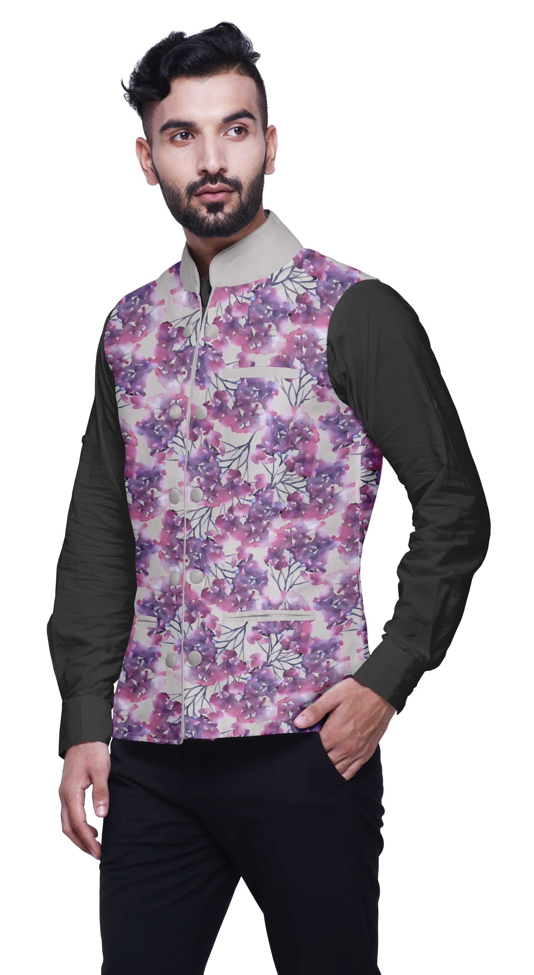 Buy Green Linen Nehru Jacket For Men by Seven Online at Aza Fashions.