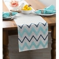 thumbnail image 3 of DII 70x14" Polyester Fabric Base Embroidered Chevron Table Runner in Off White, 3 of 6