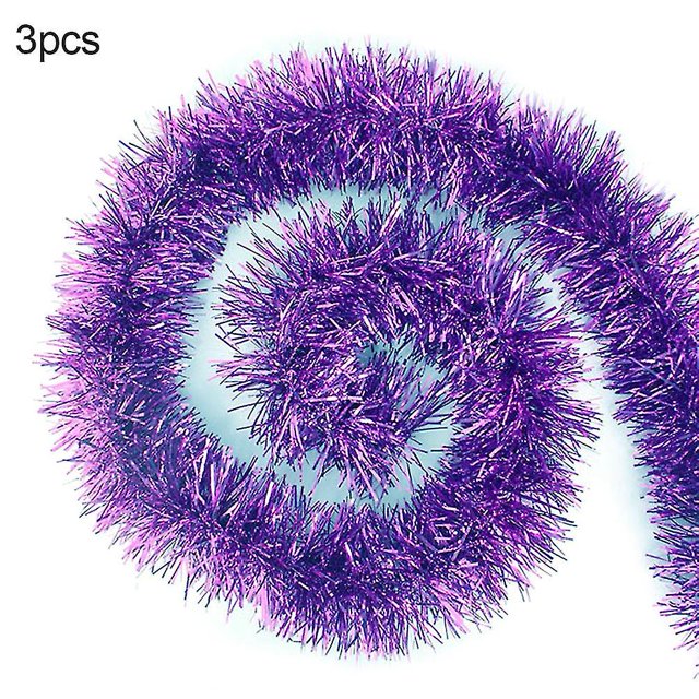 3 uds 2m de largo brillante guirnalda oropel adorno de árbol de Navidad decoraciones para fiesta de boda