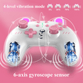 thumbnail image 4 of Manette Sans Fil Pro pour Nintendo Switch / OLED / Lite / Jeu Steam PC avec Lumières RVB - Blanc, 4 of 5