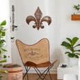 thumbnail image 3 of DecMode Brown Metal Fleur De Lis Wall Decor with Perforated Details, 3 of 14
