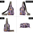 thumbnail image 7 of FORMRS Womens Crossbody Sling Bag Travel Daypack Shoulder Chest Backpack, Purple Halloween Black Cat, 7 of 7