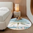 thumbnail image 3 of Palm Trees Round Living Room Rugs 3.3 ft, Summer Holiday Beach Washable Area Rug with Non-Slip Sturdy Edge Binding Round Front Door Mat Floor Carpet for Entryway, 3 of 9