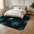 thumbnail image 3 of ODIKA 6'x9' Washable Area Rug Non-Slip, Chair-Friendly, Anime Symmetrical Cosmic Traveler Otherworldly Being Graphic for Dining Room, Under Table, Office Décor, 3 of 7