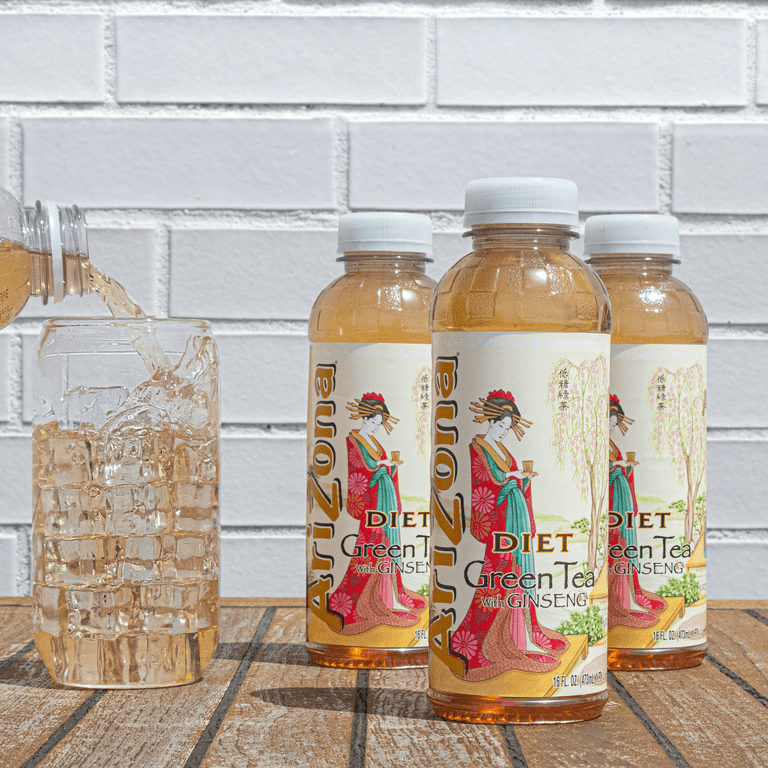 AriZona Diet Green Tea with Ginseng - 16 Fl Oz (Pack of 12