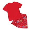 thumbnail image 6 of mgoYE 4th of July Outfit Set Girls Boys 250 Years American Anniversary Outfit Set American Flag Stars Fireworks Graphic Shorts Set America 250th Anniversary Outfit Set(Red,4-5 Years), 6 of 7
