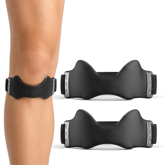 Single Adjustable Knee Strap with Silicone Pad for Patellar Tendon Relief, Breathable Non-Slip Support Band for Running and Daily Wear, One Size