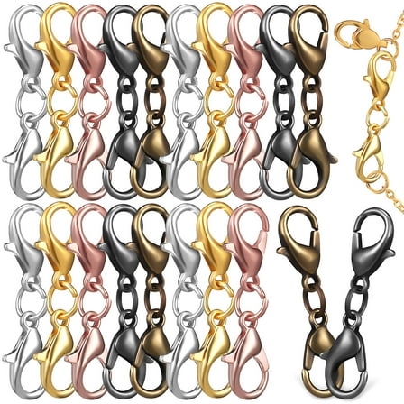 PAMINGONO 20Pcs Jewelry Extender Chain for Jewelry Makers in Gun Black Finish