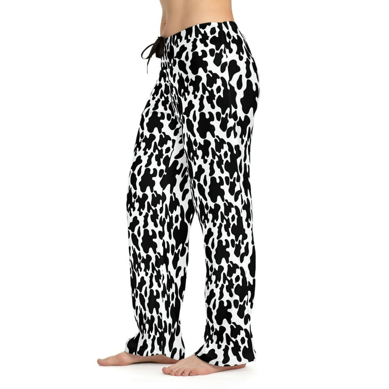 Women s Cow Print Pajama Pants Sleepwear Pfy Walmart
