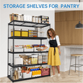 thumbnail image 3 of 5-Tier Heavy Duty Garage Shelving, 2000LBS Capacity Metal Storage Rack, Adjustable Shelves, Easy Assembly for Pantry, Basement, Laundry Room, 3 of 7