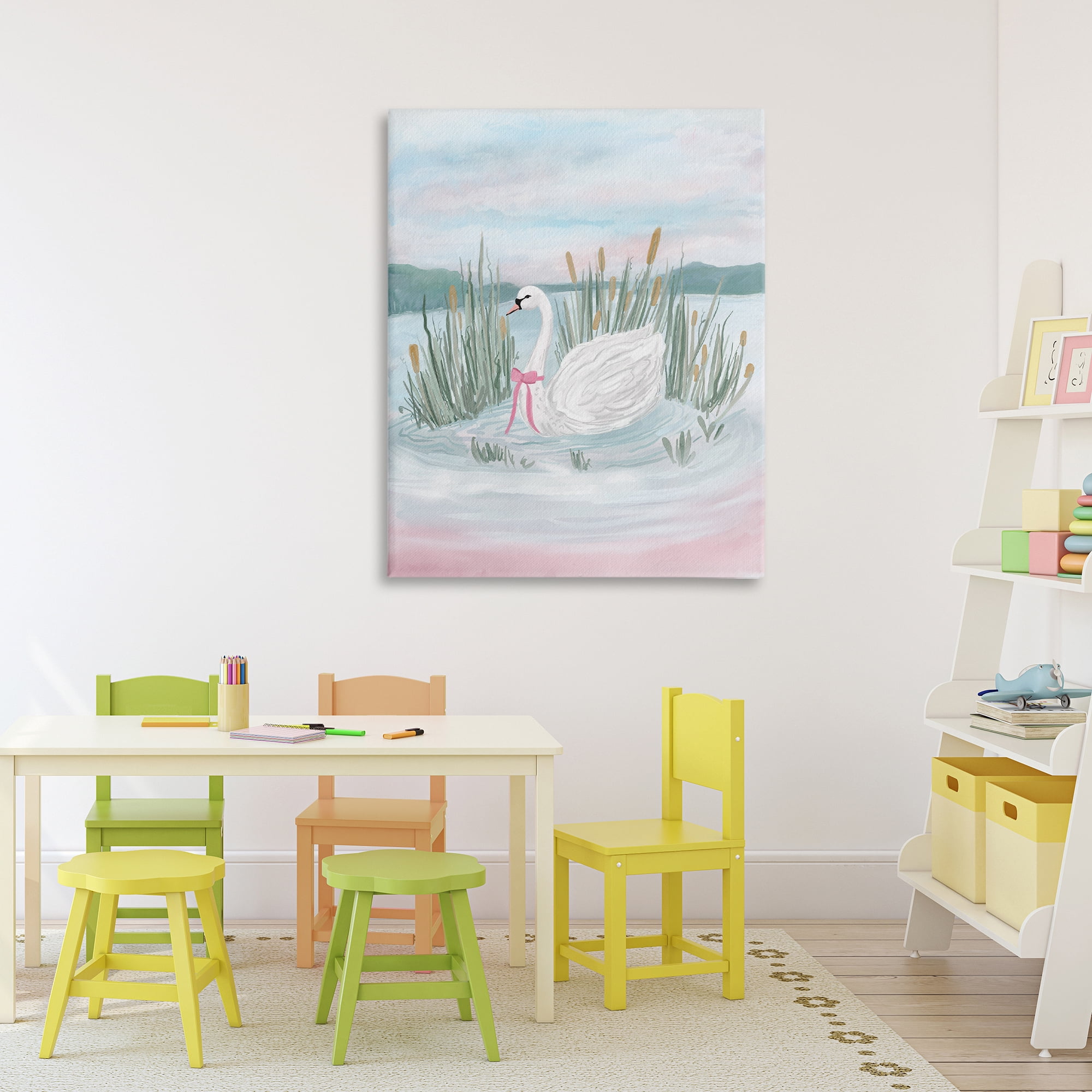 Stupell Industries Swan Serenade on Lake Canvas Wall Art, design by Adreane Fippinger