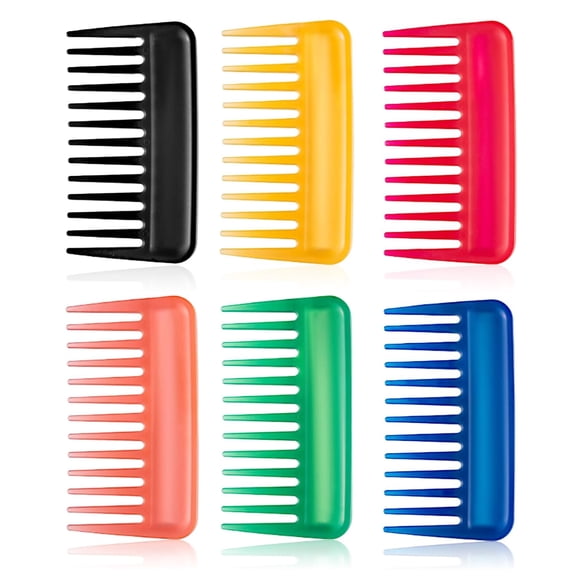 6 Pcs Small Combs for Hair, Small Mini Wide Tooth Comb, 4.3 Inches Mini Comb, Travel Detangling Comb, Pocket Combs, Shower Wet Portable Comb for Women, No Handle Design Beard Comb (Multicolor)