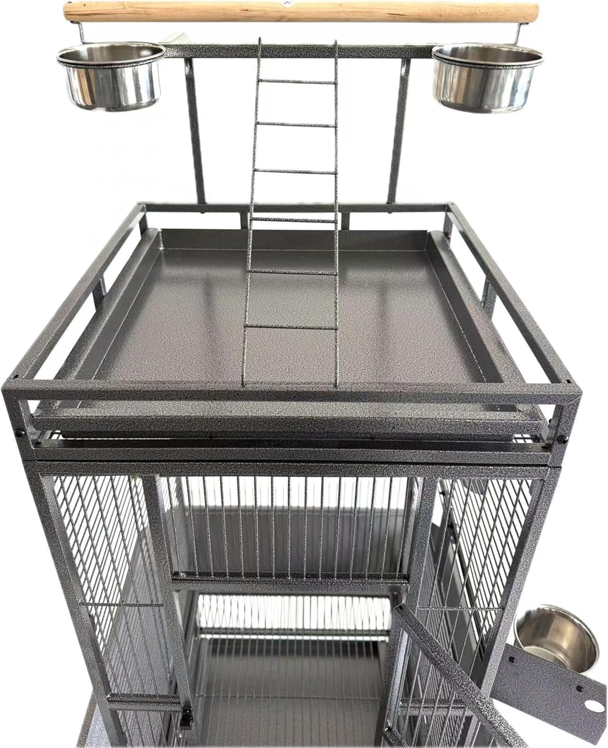 61 Inch Large Metal Bird Cage with Play Top, Rolling Stand, Feed Bowls & Spacious Design for Parrots, Cockatiels, Conures, Cockatoos & More, Wide Tall Flight Cage for Parakeets & Medium Birds