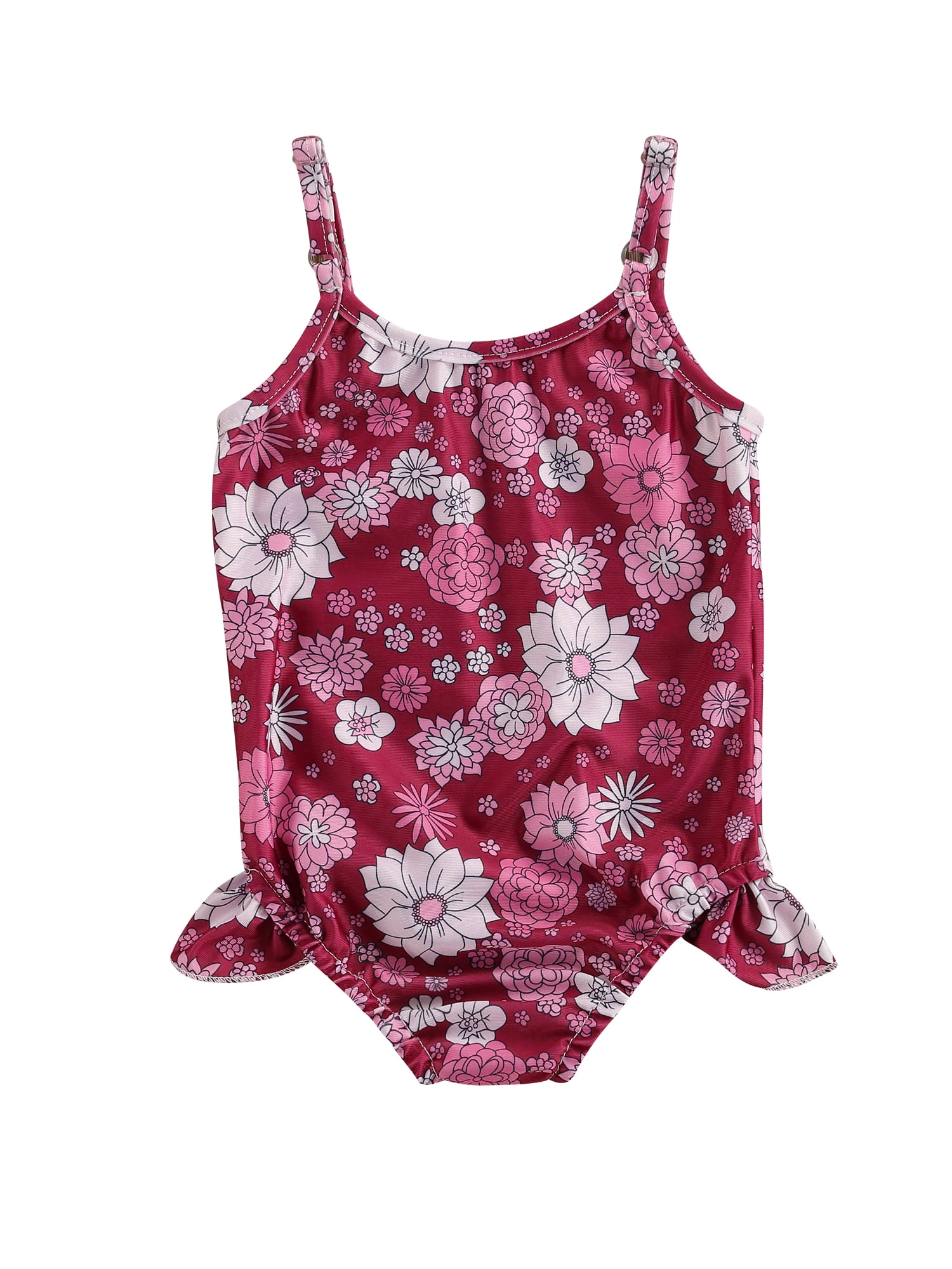 Fullvigor Fullvigor Girls One Piece Floral Swimsuit Backless Beach Swimwear Bathing Suit 1 6y Walmart Com Walmart Com