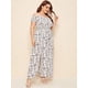 thumbnail image 5 of Vestido largo tipo A con hombros descubiertos y estampado floral estilo bohemio para mujer, 5 of 6