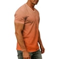 thumbnail image 6 of ZXLBBD T Shirts for Man Short Sleeve Gradient Color V Neck Tee with Front Pocket Loose Breathable Beach Gym Workout Shirts Summer Outdoor Tshirt,Orange,L, 6 of 7