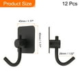thumbnail image 2 of Uxcell 12 Pieces Self Adhesive Wall Hooks Stainless Steel Towel Closet Hooks, Black, 2 of 6