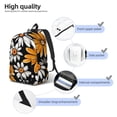 thumbnail image 4 of Honeii Yellow White Daisy Pattern Print Canvas College Laptop Backpack, Durable Rucksack Travel Notebook Bag School Backpack Book Bag for Men Women-Small, 4 of 7