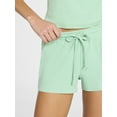 thumbnail image 4 of No Boundaries Sleep Ribbed Tee and Shorts Set, 2-Piece, Women’s XXS-3X, 4 of 5