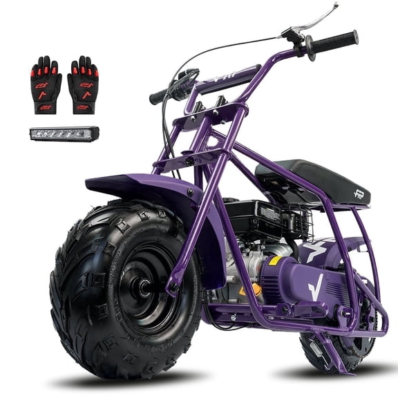 FRP Enhanced Package GMB100 Gas Powered Mini Dirt Bike 99CC for Teens and Adults, 28MPH Off Road Motorcycle, Weight Support Up to 220 LBS - Purple