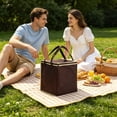 thumbnail image 2 of Miwamany Insulated Reusable Grocery Shopping Bags, Foldable Cooler Bag Food Delivery Bags with Hard Bottom Insert and Zippered Top, Stands Upright, Cooler Totes for Hot or Cold Food Transport, 2 of 6