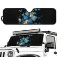 thumbnail image 2 of Uorisanigo Windshield Sun Shade for Wrangler, Compass, Gladiator & Renegade-Blocks UV Rays Blue Butterfly Sun Visor Protector,Car Sunshade Keep Your Vehicle Cool - 52.95 x 16.14 inches, 2 of 7