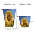 thumbnail image 2 of Kdxio Telescopic Pencil Bag Pen Holder Stationery Case,Stand-up Retractable Transformer Bag Organizer for Christmas Holiday(Sky Golden Sunflower Field A), 2 of 6