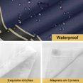 thumbnail image 4 of No Hook Boho Navy Blue Flower Shower Curtain with Snap in Liner Set, Abstract Bohemia Pesley Floral Waterproof Fabric Bathroom Curtains with See Through Top Window, Hotel Style Small 36 x 72 Inch, 4 of 9