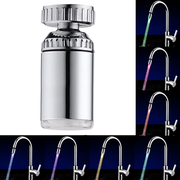 FENGGHAO LED Color Changing Kitchen Faucet with Pull Out Sprayer Single Handle 360 Degree Swivel Spout Chrome Brass for Double Bowl Sink