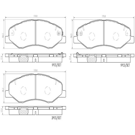 Brembo 18-20 Honda Odyssey Front Premium NAO Ceramic OE Equivalent Pad