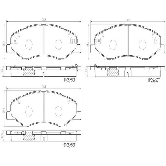 Brembo 18-20 Honda Odyssey Front Premium NAO Ceramic OE Equivalent Pad