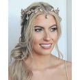 thumbnail image 3 of Tiaras y tiaras para mujer TANGJMXG coronas de boda nupciales oro rosa, 3 of 4