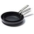 thumbnail image 1 of Juego de sartenes cerámica anodizada antiadherente acero inoxidable apto inducción revestimiento reforzado diamante apto lavaplatos horno negro, 1 of 8