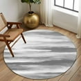 thumbnail image 3 of Grey White Ombre Round Rugs 7ft, Abstract Art Oil Painting Modern Non Slip Washable Rug Runner, Low Pile Indoor Floor Carpet Mat Bathroom Rugs for Living Room, Bedroom, Kids Room, 3 of 9