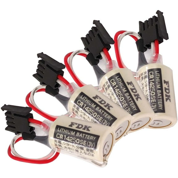 4Pcs 3V 1747-BA Replacement PLC Lithium Battery for FDK CR14250SE, AB Allen Bradley 1769-BA, 1756-BA1, SLC-500 Series Controls