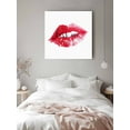 thumbnail image 3 of Canvas Print Wall Art Kiss Me Text Lipprint Retro Abstract Red Lips Framed Canvas Art Wall Decor Pictures Painting Morden Artwork for Living Room Bedroom, Ready to Hang, 24"x24", 3 of 4