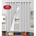 thumbnail image 2 of Faux Silk Blackout Curtains - 2-Panel Sets of 54x84 Room Darkening Black Out Curtains for Bedroom - Durable Thermal Insulated, Sun and Sound Blocking Dark Window Curtain - FS3, 84", White, 2 of 4