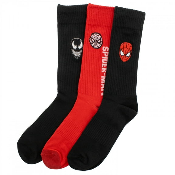 Spider-Man Vs. Venom 3-Pair Crew Socks