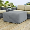 thumbnail image 3 of COVERS&ALL Square Ottoman Cover, Heavy Duty 18 Oz Waterproof UV & Weather Resistant Patio Garden Furniture Stool Protector Indoor Outdoor with Air Vents & Drawstrings (34" L x 34" W x 18" H, Gray), 3 of 7