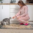 thumbnail image 4 of Kitchen Rugs and Mats Non Skid Washable Boho Blue Retro Design Rug Kitchen Mat and Rug Set,Floor Cushion Waterproof Rug,Rubber Backed Area Rugs for Kitchen Laundry, 4 of 7