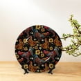 thumbnail image 6 of Wukai Sunflower Rooster Print Decorative Plate for Display,Bone China Decorative Plate, Ceramic Dinner Plate with Stand, Vertical Ceramic Plate-6in, 6 of 6