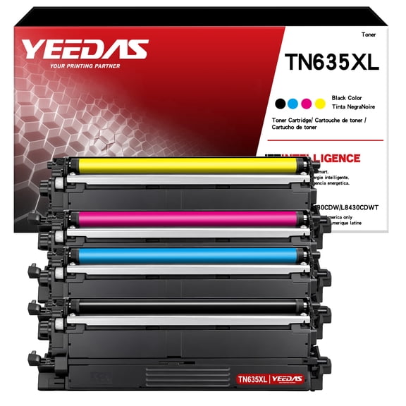 TN635XL Toner Cartridge Compatible for Brother HL-L8430CDW L8430CDWT L8570CDW MFC-L8930CDW L8970CDW EX575 Printer(4 Pack)