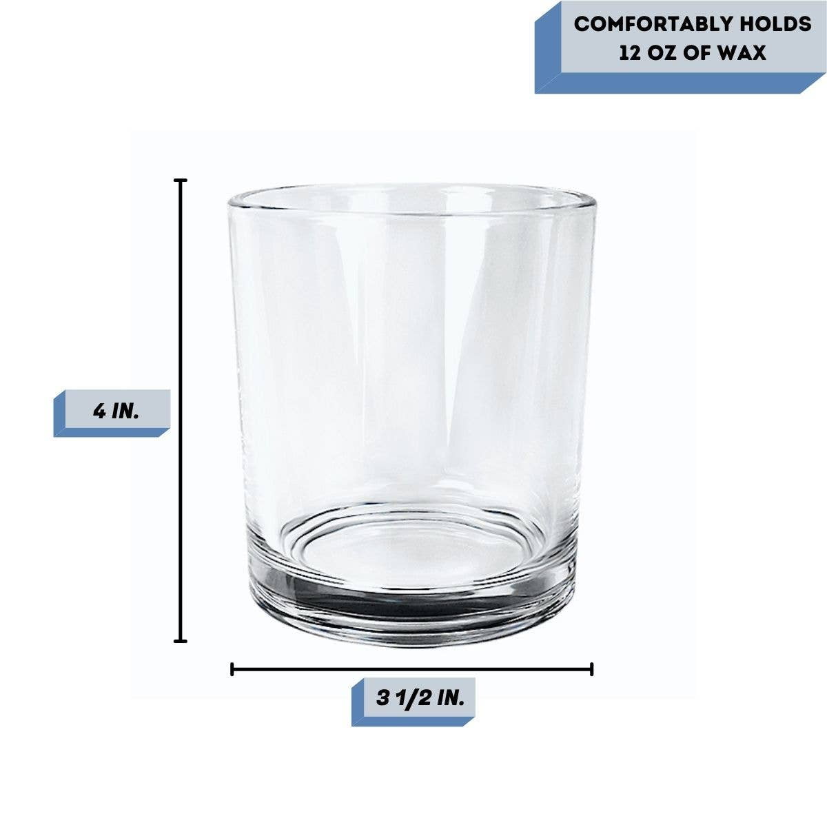 14 oz. Havana Clear Empty Candle making Jar candle vessels for DIY candle-making projects (Box of 36)